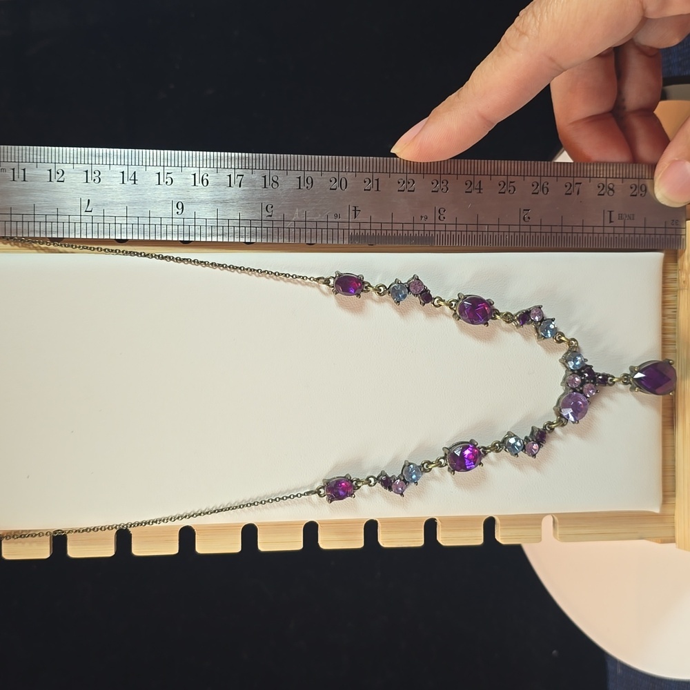 Elegant Purple and Gold Necklace - Picture 6 of 6